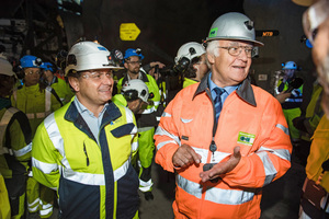  <div class="bildtext_en">Even at 75 Martin Herrenknecht (on the right) is still on the move globally – like here at the start-up celebration for the Norwegian Follo Line project in September 2016 together with Fernando Vara, project director of the responsible Acciona Ghella JV</div> 