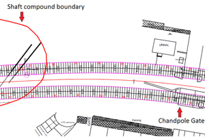  	The tunnel alignment to Chandpol Gate 