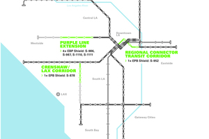  Insgesamt sechs Herrenknecht-Tunnelbohrmaschinen realisieren für die Los Angeles Metro-Rail Extension moderne Metrotunnel 