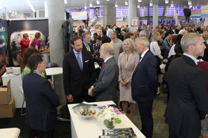  8	The Norwegian Crown Prince Haaken Magnus (centre) visiting the WTC exhibition 