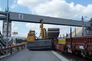  Unloading of segments by means of side loading forklift 