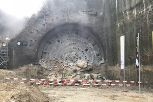  On 29 November 2017, the tunnel boring machine broke through the last few metres of the Bözberg in Effingen, Switzerland 