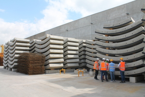  Precast segments at the production plant of Max Bögl in Hamminkeln, Germany 