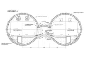  Tunnel cross-section at a cross-link 