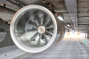  The axial fans of type AJ 1000 TR are reversible so that complete smoke extraction is always guaranteed independent of the natural wind pressure 