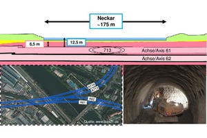  7	Untertunnelung des Neckars mit vier eingleisigen Tunnelröhren 