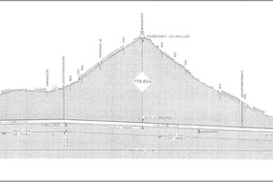  	The 2652 m long tunnel alignment possesses a roof-shaped profile 