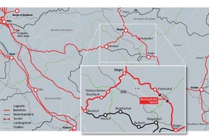  1	Der Rudersdorfer Tunnel liegt auf der zweigleisigen Eisenbahnstrecke Hagen Hauptbahnhof–Haiger 