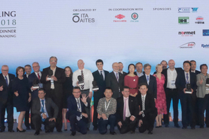  The 2018 Winners of the ITA Tunnelling Awards with the Young Tunneller of the Year and the awards jury in Chuzhou, China 