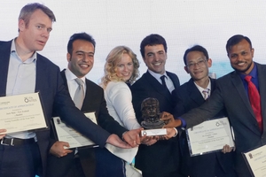  Young Tunneller of the year 2018 Giuseppe M. Gaspari (3rd from right) from Italy with the finalists from the left: Jack Muir (New Zealand), Morteza Javadi (Iran), Fredrikke S G Syversen (Norway), He Yingdao (China) and Senthilnath G T (India)
 
