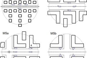  	Modellvarianten M1 bis M4 im Grundriss  