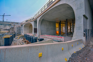  Zukünftige Anschlussstelle des Tunnels Nordkopf an die neue Bahnsteighalle 