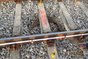  	Die Messung am unbelasteten Gleis liefert unter Umständen ein verfälschtes Ergebnis zur Gleislage 
