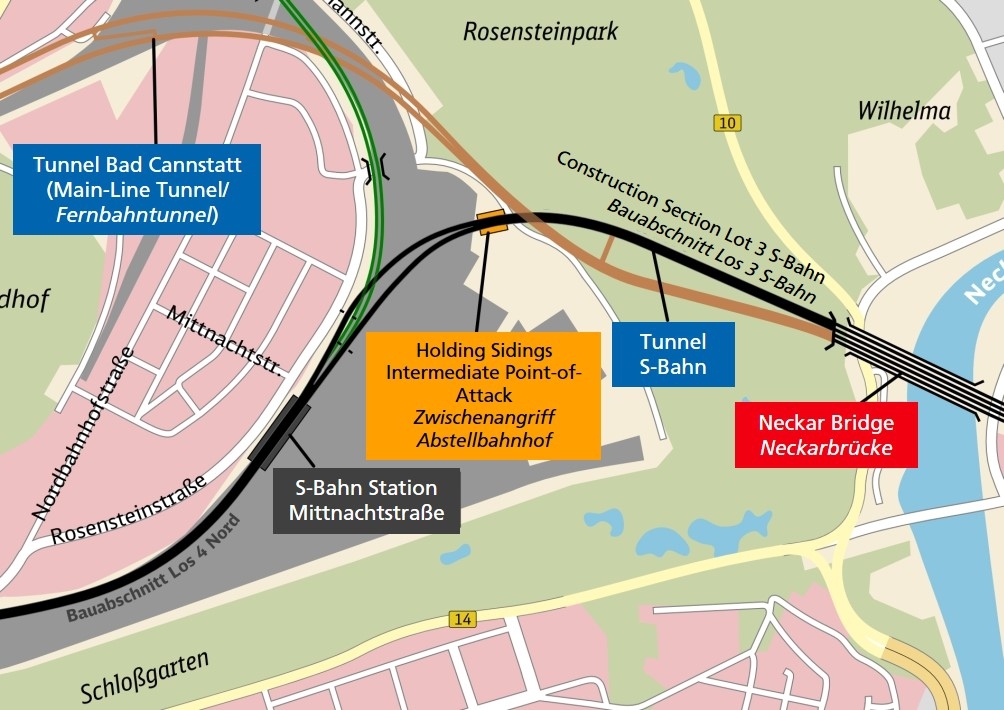 Stuttgart 21: S-Bahn-Tunnel am Hang des Rosensteinparks angeschlagen
