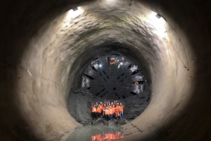  Albvorlandtunnel: Der maschinelle Vortrieb in der Nordröhre wurde Anfang August 2019 abgeschlossen 