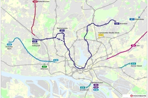  Die U5 wird die neue Verkehrsader der Hansestadt (gestrichelte Linien sind mögliche Varianten) 