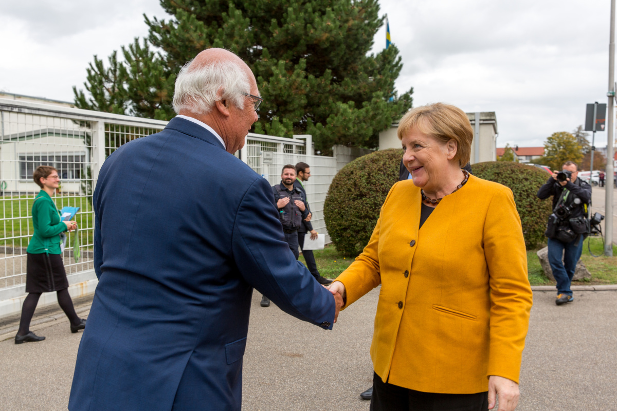 German Chancellor Angela Merkel Visits Herrenknecht Tunnel