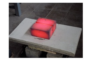  8	Example illustration of the glowing metal block on the 	substrate 