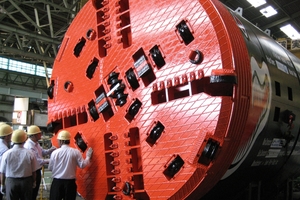  A 4300 mm diameter cutting wheel manufactured by Mika, mounted on the TBM
 