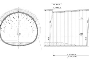  4	Tunnelling plan (full-face excavation with with rapid ring closure of the temporary support, pipe umbrella and face support) 