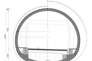  3	Standard profile of the mined tunnel 