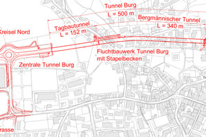  1	Situation of the Küssnacht southern bypass, section Ebnet–Räbmatt 