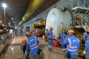  2 | Hyperbare TBM-Struktur an der Ausbrechseite eines Querschlags (Südtunnel) 