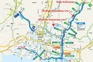  1 | Japan’s Hiroshima Expressway Line 5 is designed to improve access between Hiroshima Station and the national Sanyo Expressway via Hiroshima Expressway Line 1 