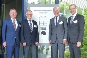  Die Organisatoren des Münchener Tunnelbausymposiums bei der letzten Veranstaltung in 2018 (von links): Prof. Dr.-Ing. Conrad Boley und Prof. Dr.-Ing. Manfred Keuser von der Universität der Bundeswehr; Prof. Dr.-Ing. Jürgen Schwarz, Prof. Jürgen Schwarz Consulting GmbH; Prof. Dr.-Ing. Roland Leucker, STUVA e. V. 