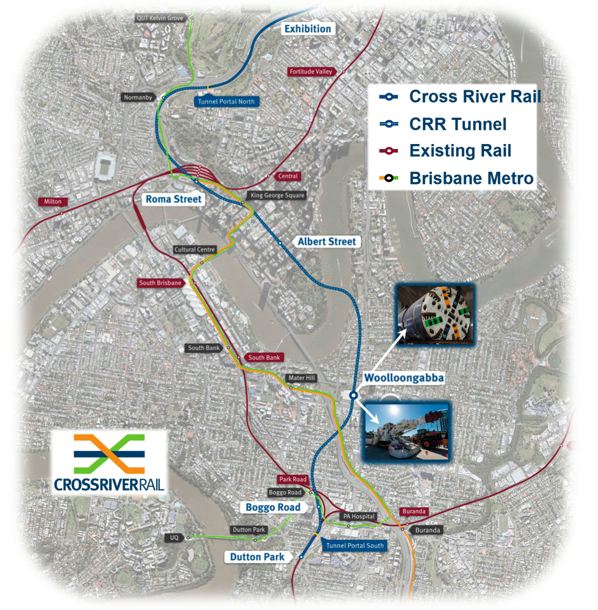 Cross River Rail Tunnelling Under the Brisbane River and the City Centre tunnel