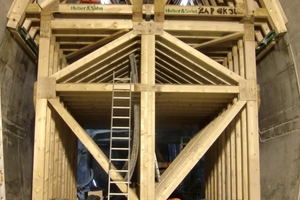  5	Movable vault formwork carriage in the curved section of the access tunnel at the Prag intermediate point of attack 