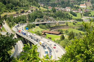  Car traffic on the Gotthard road 