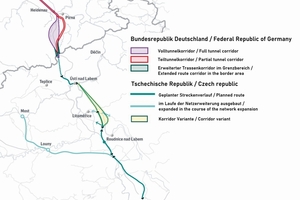  1	Overview map of the planned railway line 