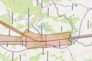  3	Representation of the two main variants (blue: all-tunnel; red: partial tunnel) and the division of the 12 spatial BIM sub-models 