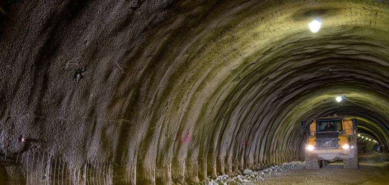 Steinbühl Railway Tunnel Safe with Shotcrete tunnel