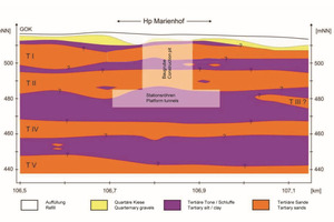  	Schematisches geologisches Profil (5-fach überhöht) 