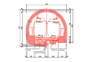  8 	Standard cross section with (left) and without (right) floor invert 