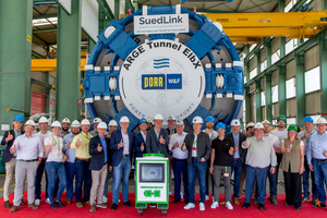  Im Juli 2024 erfolgte die Werksabnahme der Tunnelbohrmaschine für die SuedLink- Elbquerung bei Herrenknecht 