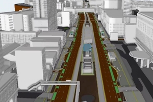  Für die Analyse des Untergrunds und die anschließende Optimierung und Koordinierung der Bauarbeiten für das „Jakarta Mass Rapid Transit“-Projekt setzte Hutama Karya Software von Bentley und Seequent ein. Die Abbildung zeigt ein iTwin-Projektmodell der U-Bahn-Station Glodok 