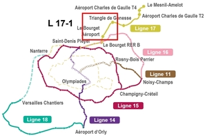  	Schematische Übersicht Grand Paris Express 