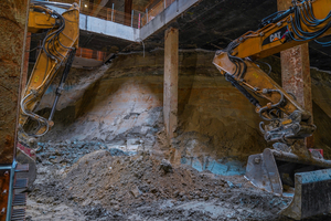  8	Support wedge for stabilising the diaphragm wall in level E-4 