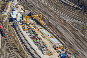  2	View of the launch pit filled up to the level of the exploratory and rescue tunnel 