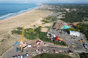  Tunnelbaustelle an einer der beiden Konverterstationen, die den Gleichstrom aus der Leitung in den Wechselstrom für die Versorgungsnetze umwandeln 