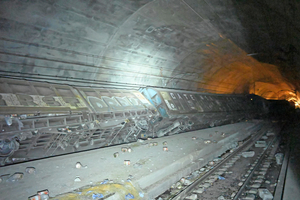  Entgleister Güterzug im Gotthard-Basistunnel, August 2023 