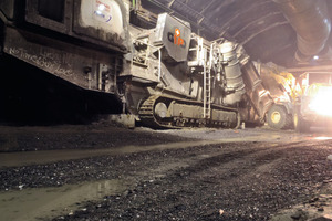  Jaw crusher in the crown heading area 