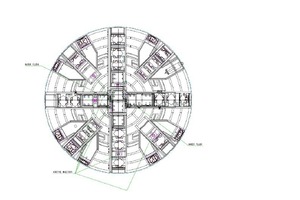  Die Konstruktion eines Erddruckschildes für die Konditionierung ist komplex: Für Schilde mit Durchmessern von 6-7 m ist zum Beispiel ein Minimum von fünf Injektionsöffnungen Standard 