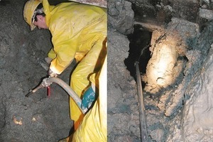  Manual clearance of a completely blocked reamer channel on a TBM with conveyor discharge using a water lance 