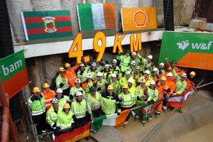  	Breakthrough celebrations for the TBM drive in the target shaft 