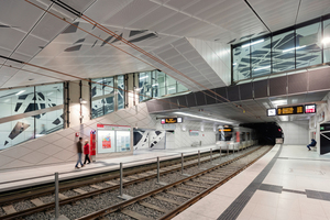  Greatly appreciated by the public attending the forum “Underground Stations – a special Safety and Security Risk?”: the concepts of the Underground stations on the Düsseldorf Wehrhahn Line (the image shows the station Pempelforter Straße), presented by Dipl.-Ing. Jochen Schuh, netzwerkarchitekten, Darmstadt 