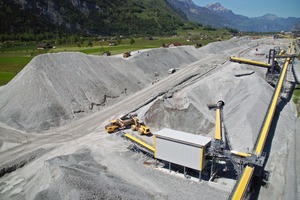  3 Materiallager mit Ausbruchmaterial aus dem Gotthard-Basistunnel 